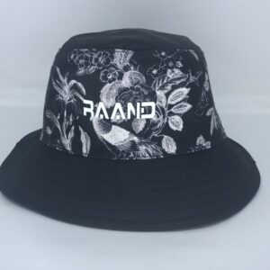 BUCKET HAT - FLORAL ABA PRETA